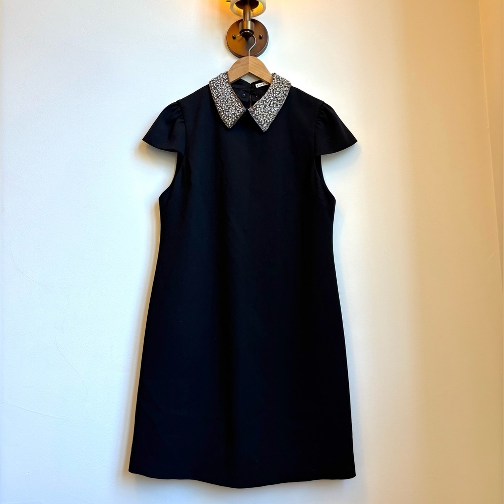Alice + Olivia Black A-line Dress with Peter Pan Collar